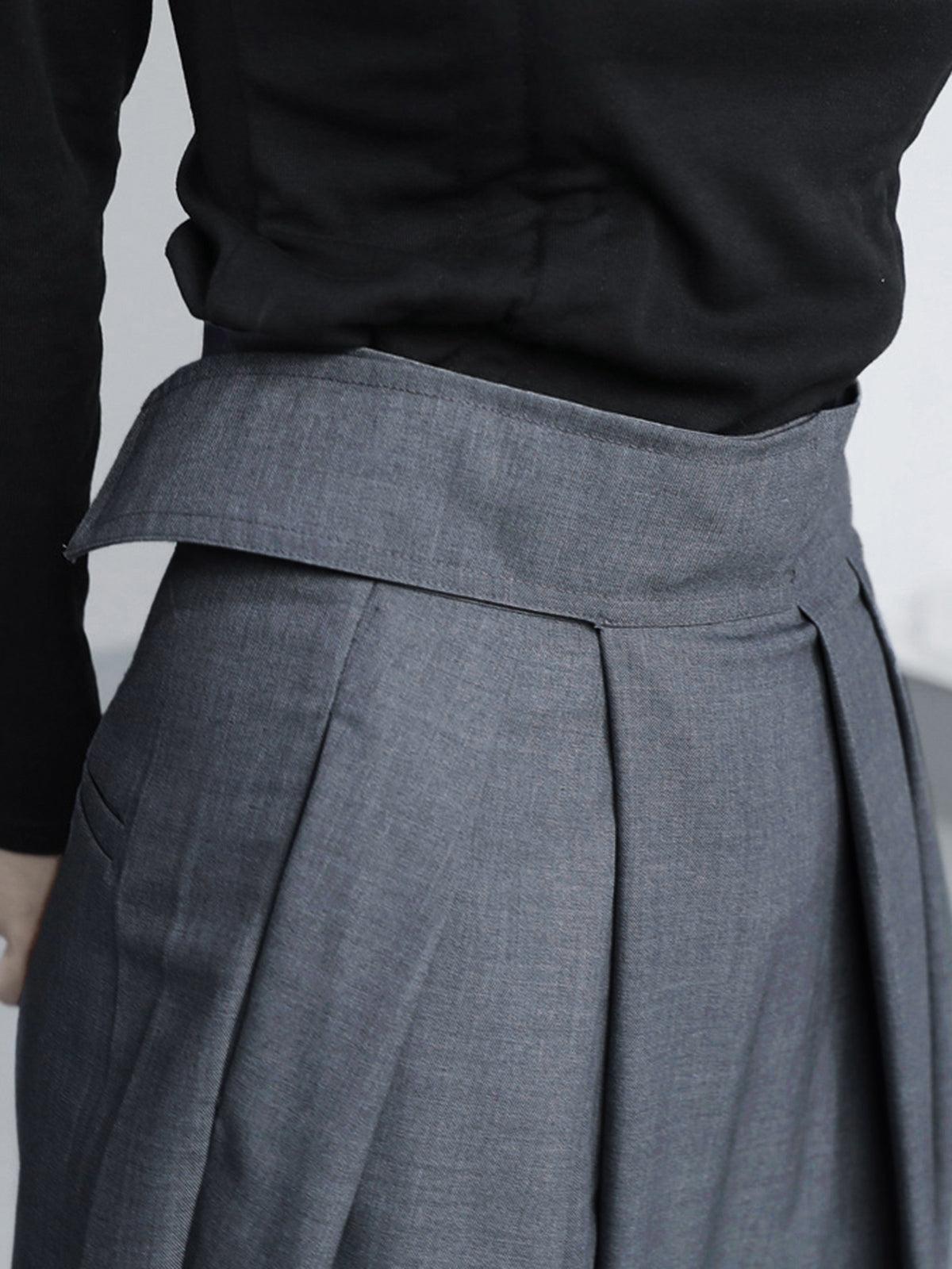 Wide Leg Pants with Velcro Waistband - Comfortable Casual Trousers for Everyday Wear