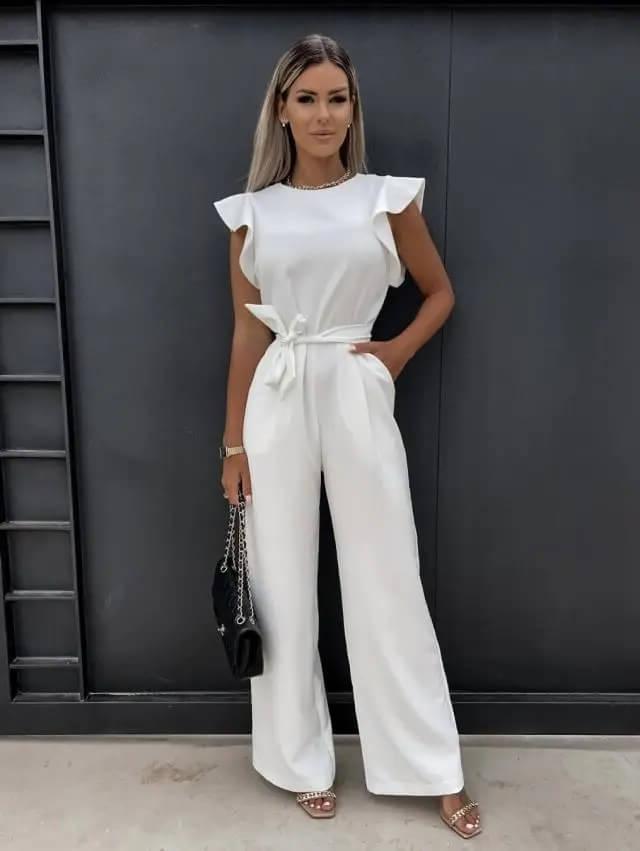 Women's Comfortable Jumpsuit in Soft Fabric - Elegant Design for Casual or Formal Wear