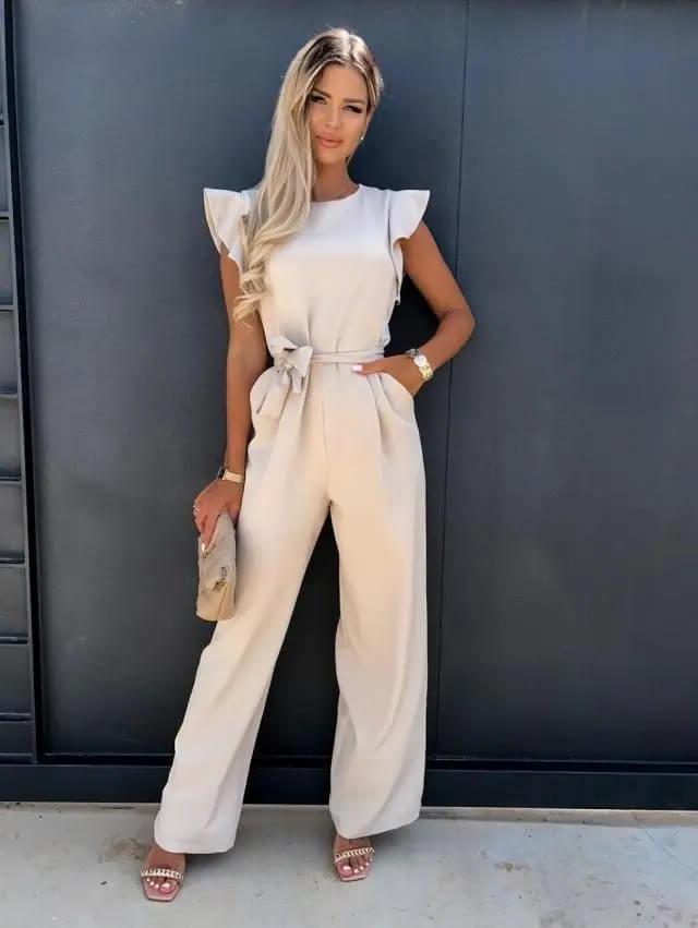 Women's Comfortable Jumpsuit in Soft Fabric - Elegant Design for Casual or Formal Wear