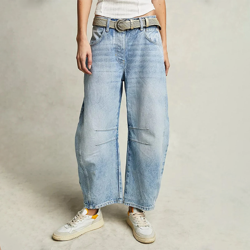 Women's Wide-Leg Jeans - Comfortable Casual Fit - Soft Denim - Everyday Wear