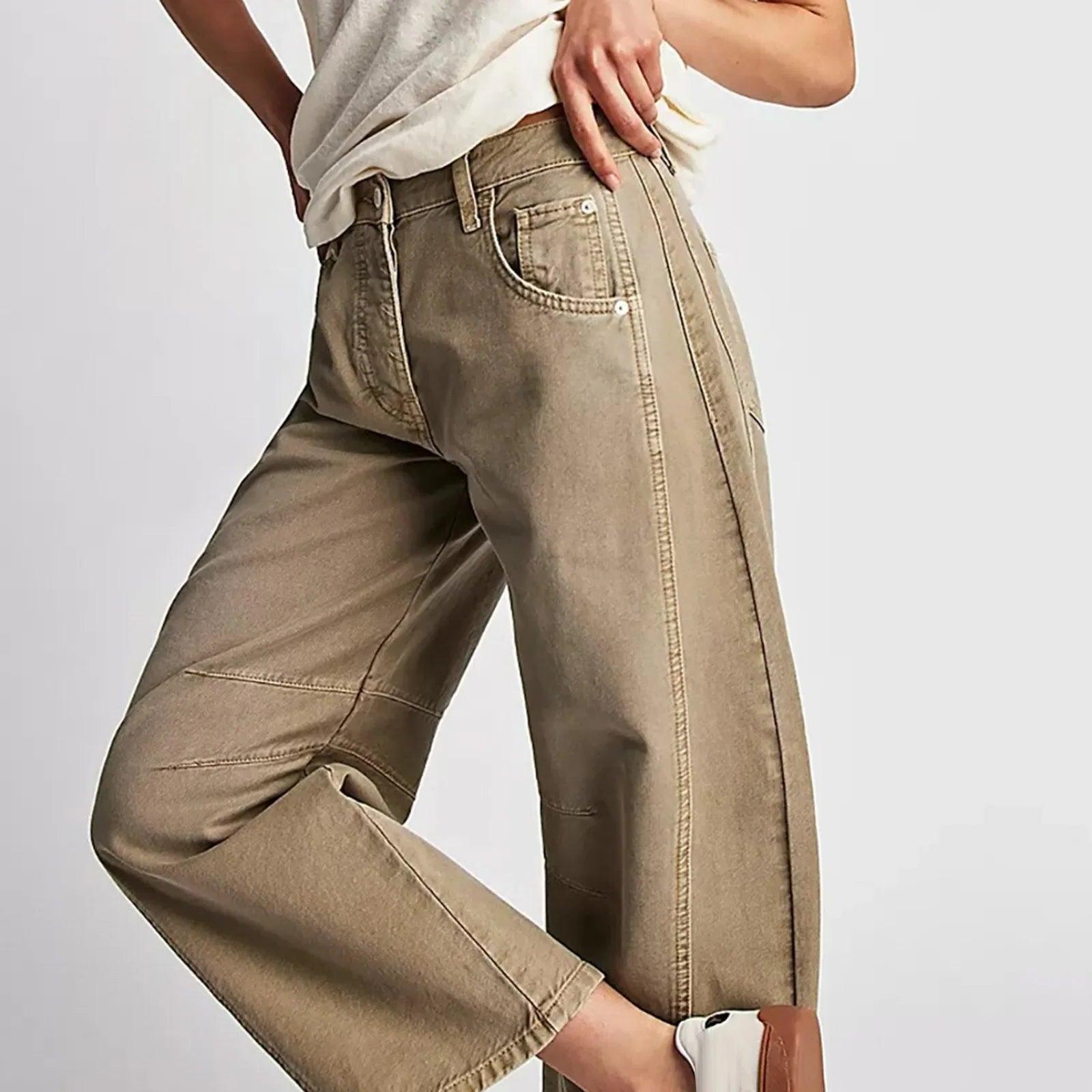 Women's Wide-Leg Jeans - Comfortable Casual Fit - Soft Denim - Everyday Wear